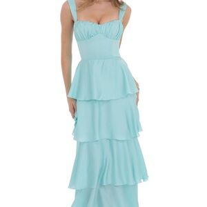 Lucy in the Sky Aqua Tiered Dress S